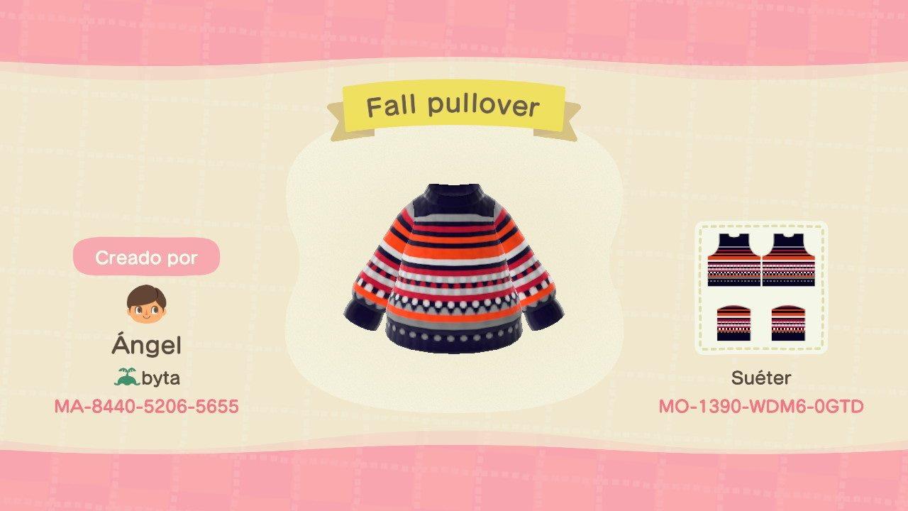 Animal Crossing Design Code: MO-1390-WDM6-0GTD Fall pullover