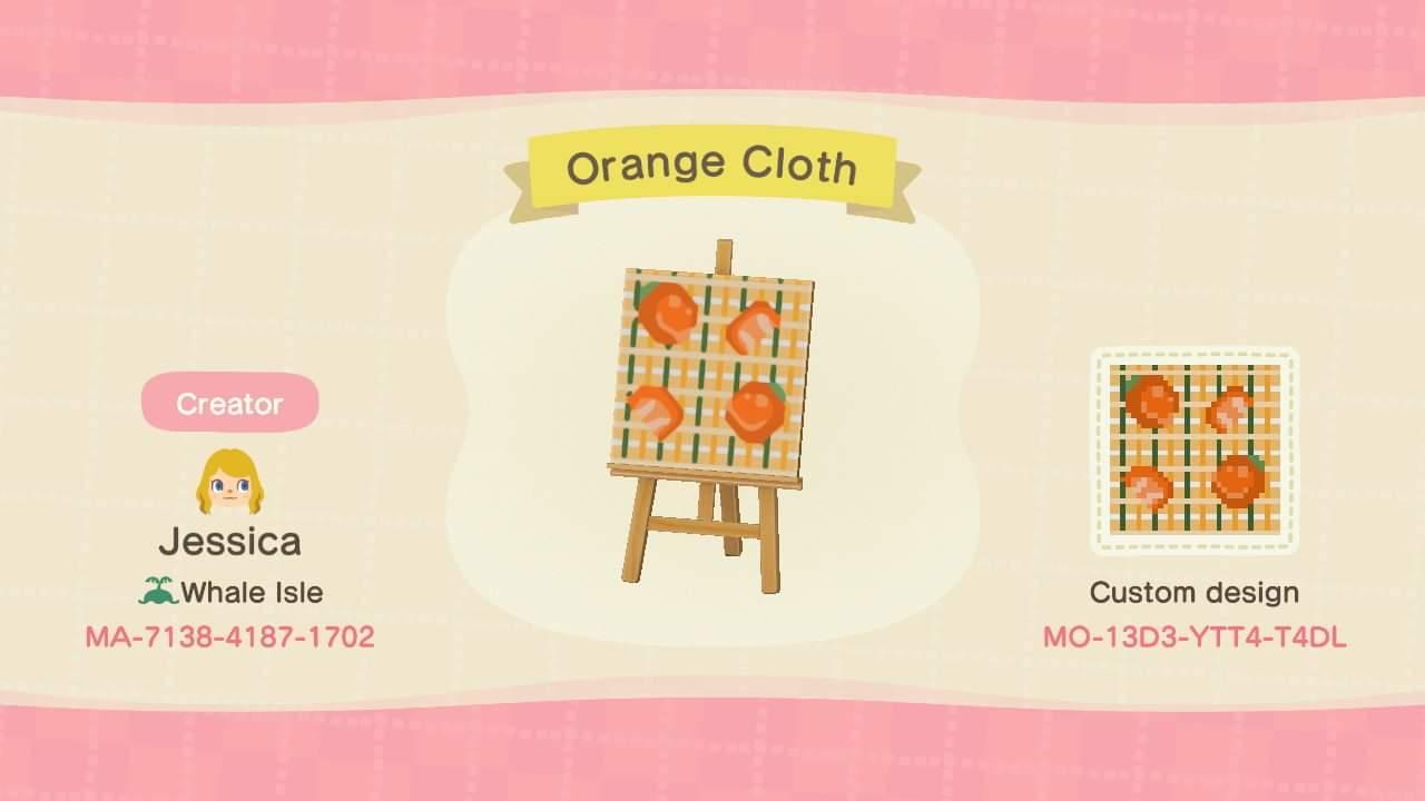 Animal Crossing Design Code: MO-13D3-YTT4-T4DL Orange Cloth