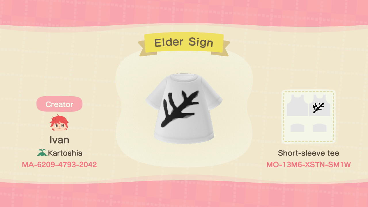 Animal Crossing Design Code: MO-13M6-XSTN-SM1W Elder Sign
