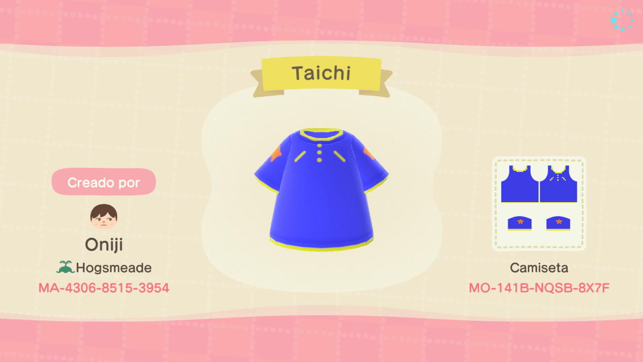 Animal Crossing Design Code: MO-141B-NQSB-8X7F Taichi