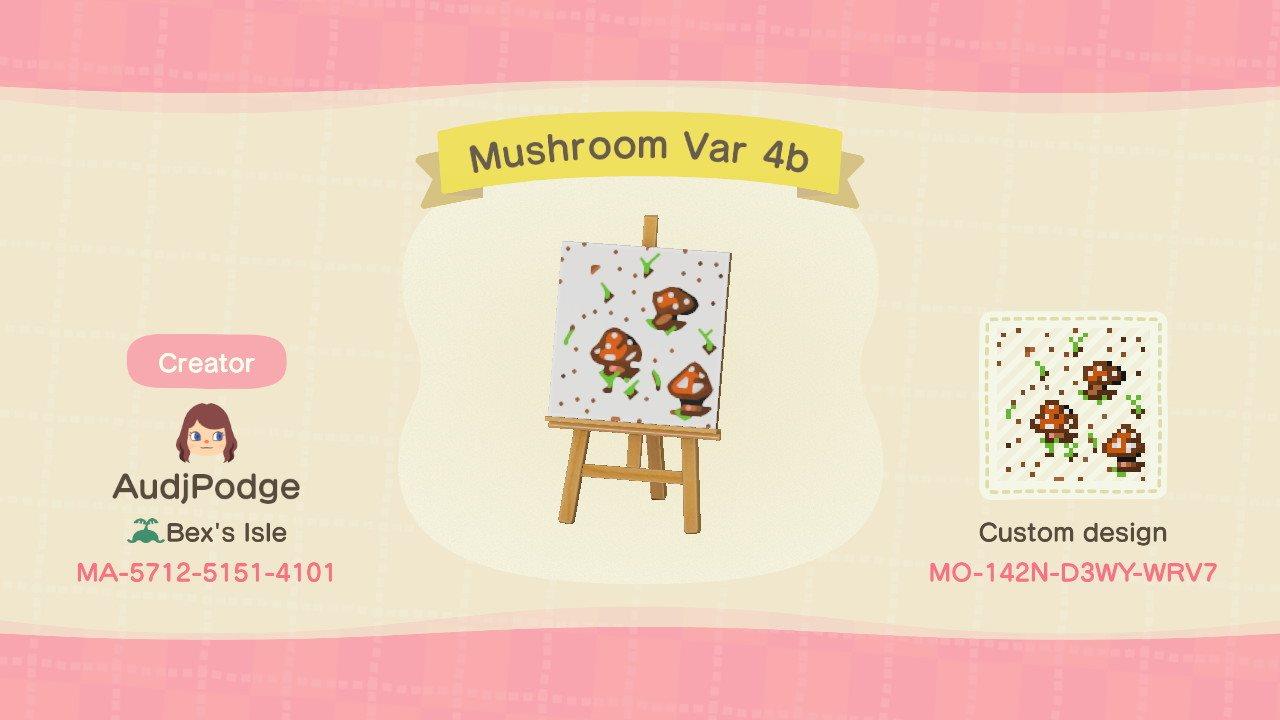 Animal Crossing Design Code: MO-142N-D3WY-WRV7 Mushroom Var 4b