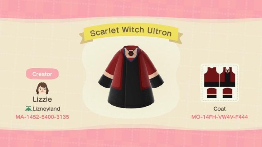 Animal Crossing Design Code: MO-14FH-VW4V-F444 Scarlet Witch Ultron