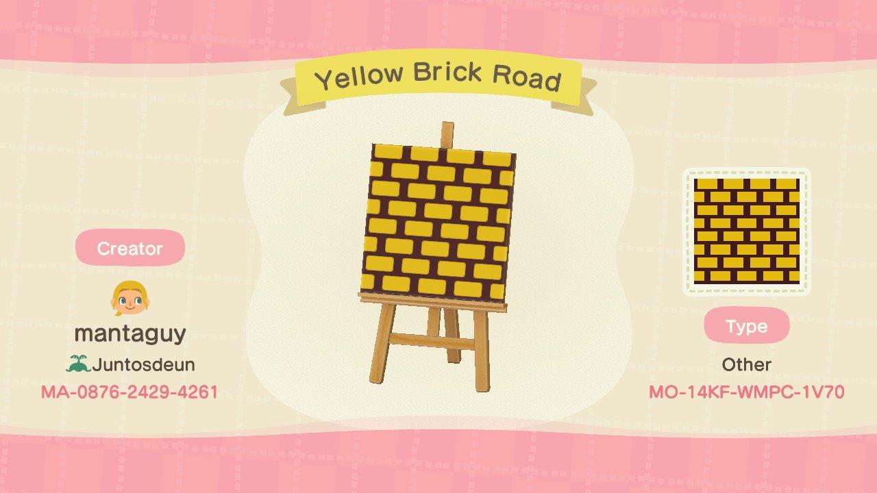 Animal Crossing Design Code: MO-14KF-WMPC-1V70 Yellow Brick Road