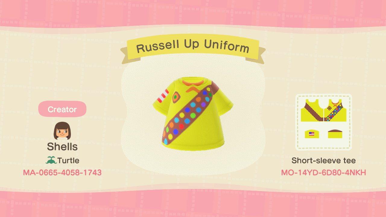 Animal Crossing Design Code: MO-14YD-6D80-4NKH Russell Up Uniform