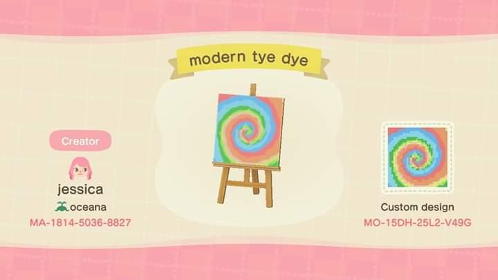 Animal Crossing Design Code: MO-15DH-25L2-V49G modern tye dye