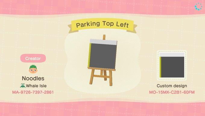 Animal Crossing Design Code: MO-15MX-C2B1-60FM Parking Top Left