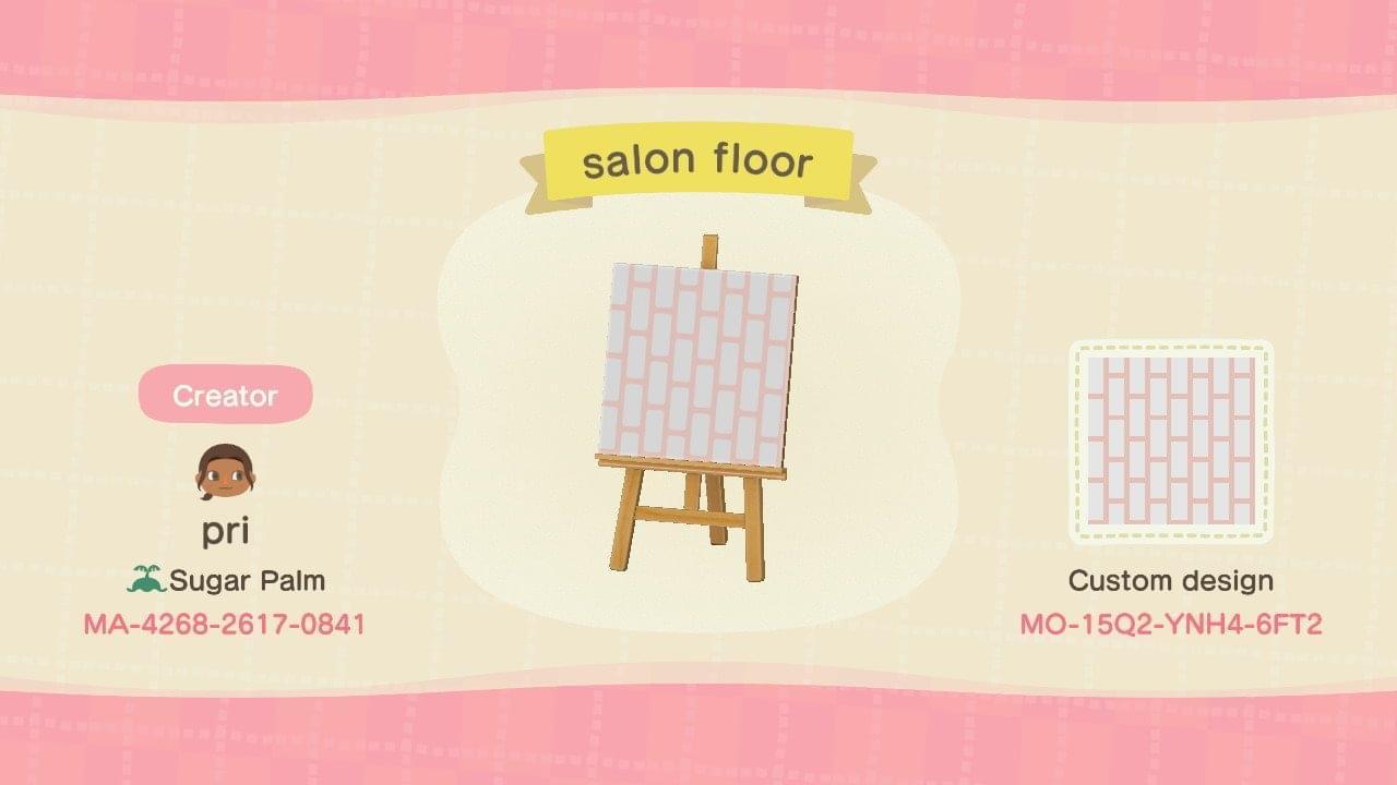 Animal Crossing Design Code: MO-15Q2-YNH4-6FT2 Pink + white tiles
