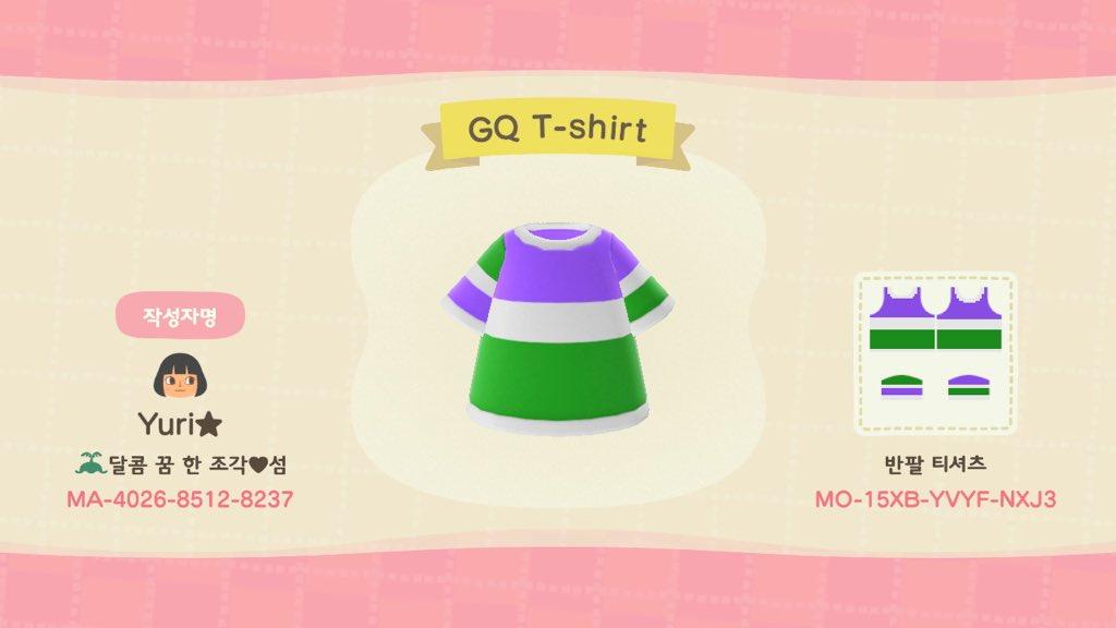 Animal Crossing Design Code: MO-15XB-YVYF-NXJ3 GQ T-shrit