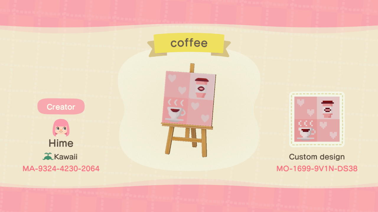 Animal Crossing Design Code: MO-1699-9V1N-DS38 Coffee
