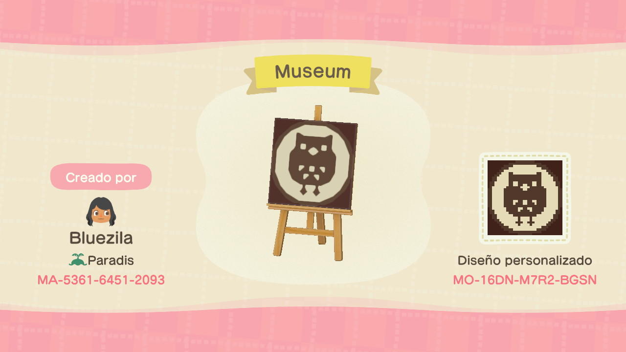 Animal Crossing Design Code: MO-16DN-M7R2-BGSN Museum