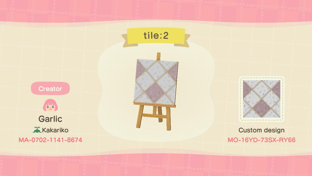 Animal Crossing Design Code: MO-16YD-73SX-RY66 Dusty pink marble 2