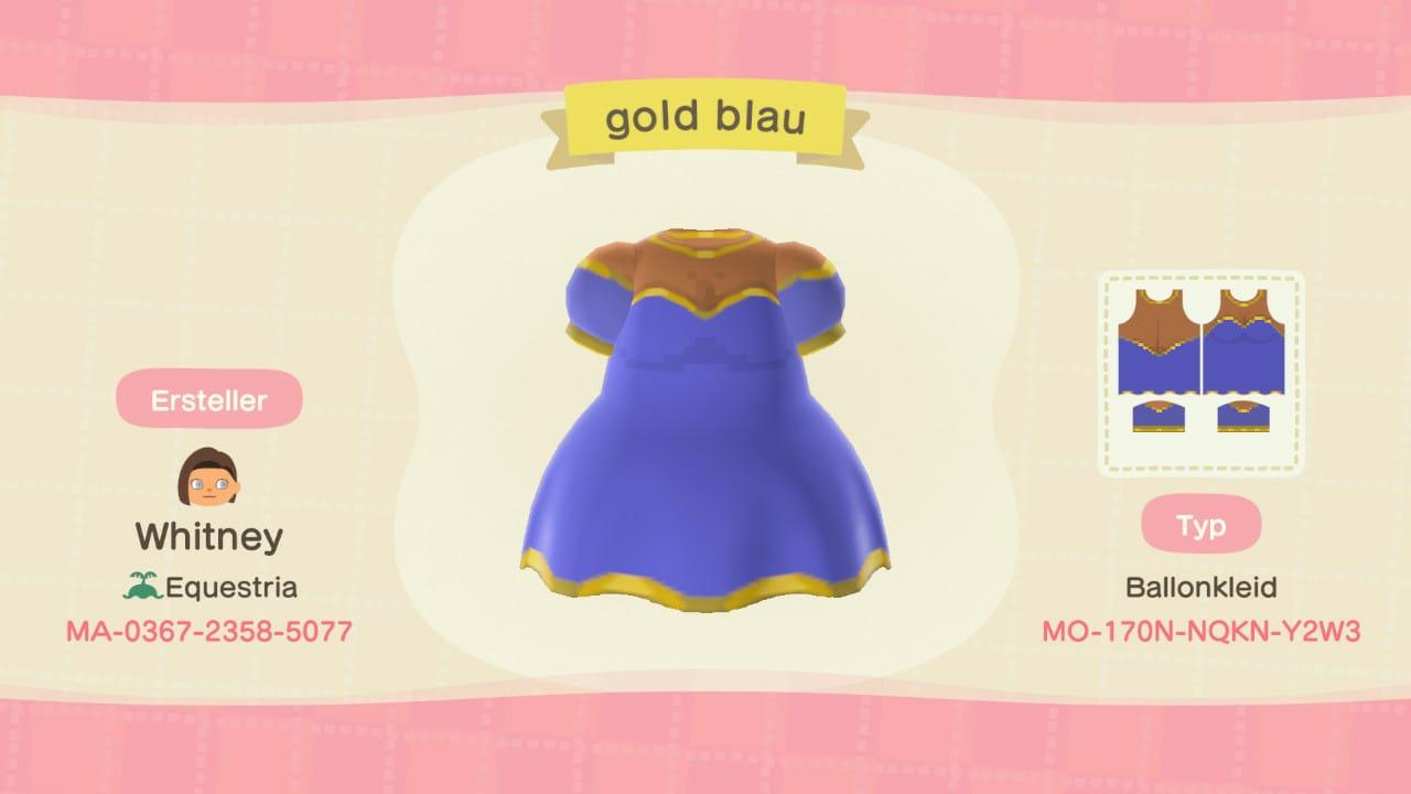 Animal Crossing Design Code: MO-170N-NQKN-Y2W3 gold blue