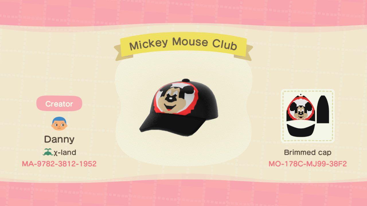 Animal Crossing Design Code: MO-178C-MJ99-38F2 Mickey Mouse Club