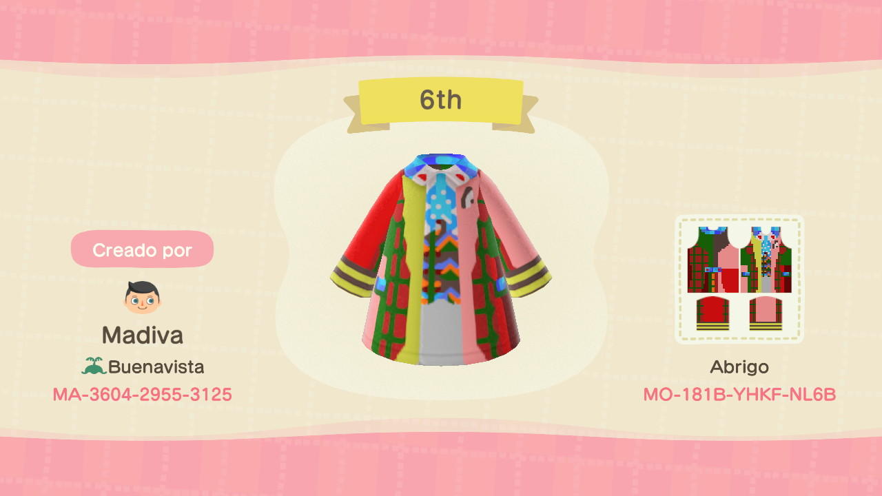 Animal Crossing Design Code: MO-181B-YHKF-NL6B The 6th Doctor