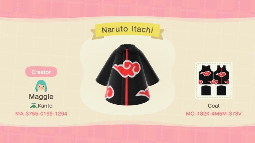 Animal Crossing Design Code: MO-182X-4M5M-373V Naruto Itachi