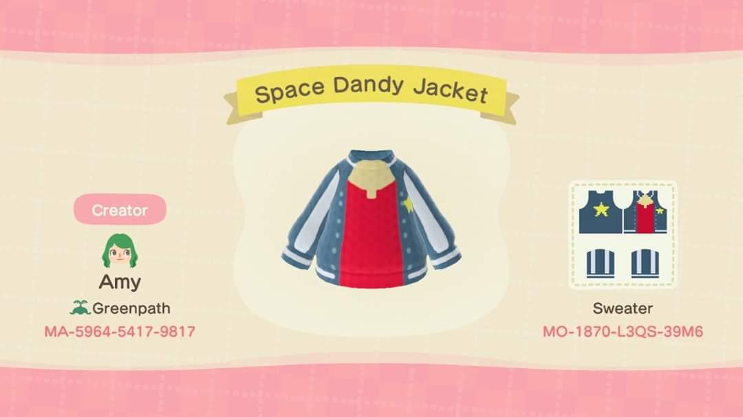 Animal Crossing Design Code: MO-1870-L3QS-39M6 Space Dandy Jacket