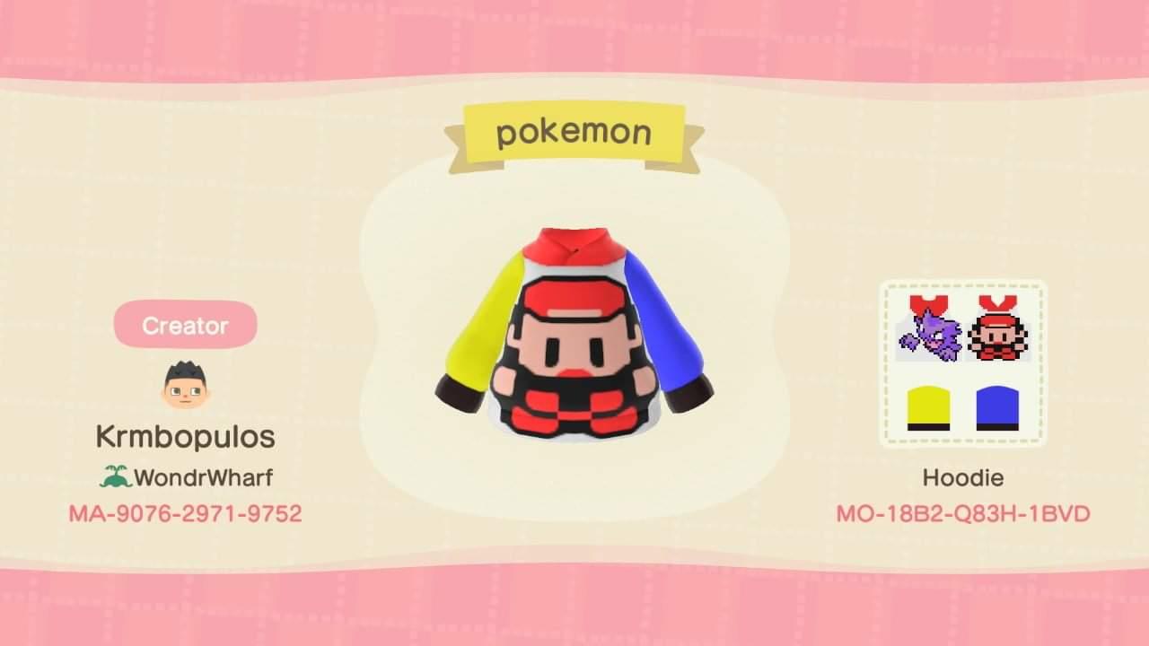 Animal Crossing Design Code: MO-18B2-Q83H-1BVD Pokemon red/haunter