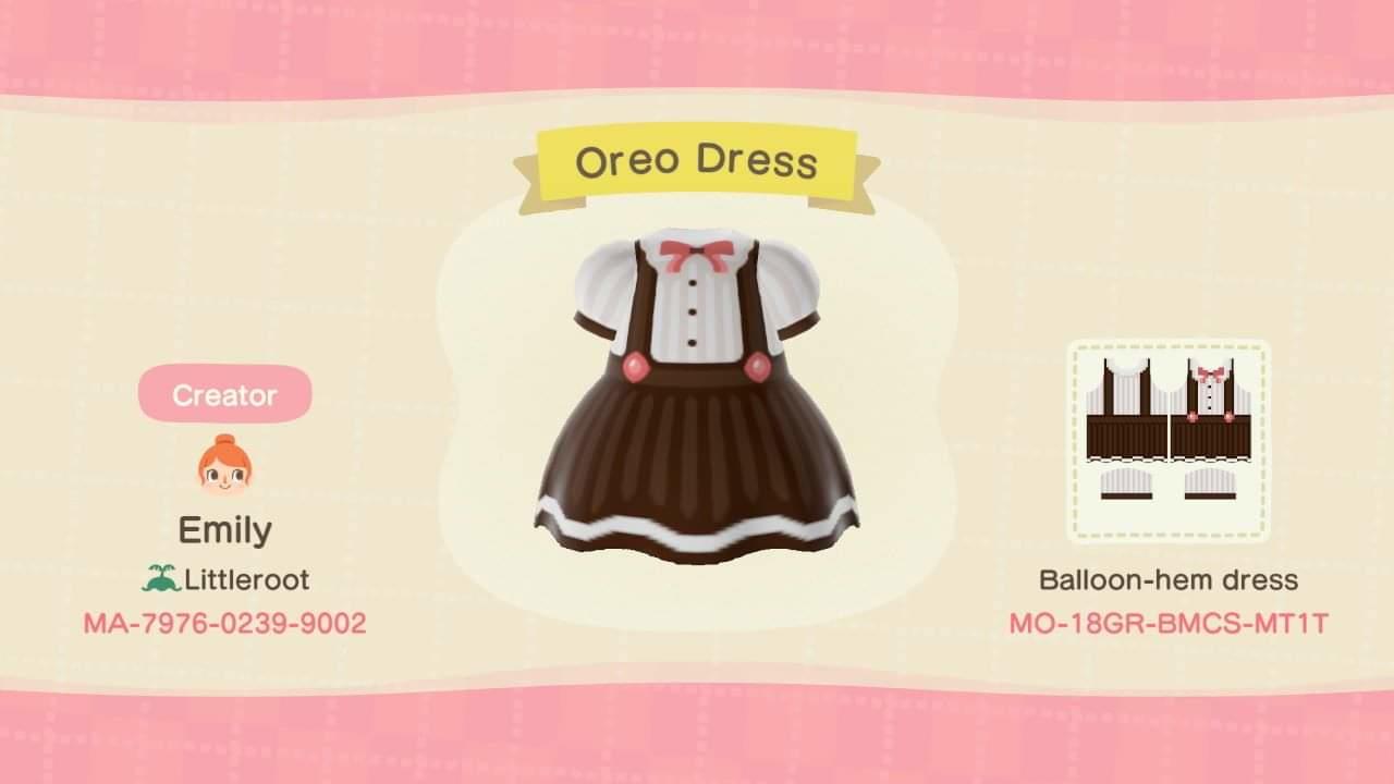 Animal Crossing Design Code: MO-18GR-BMCS-MT1T Oreo Dress