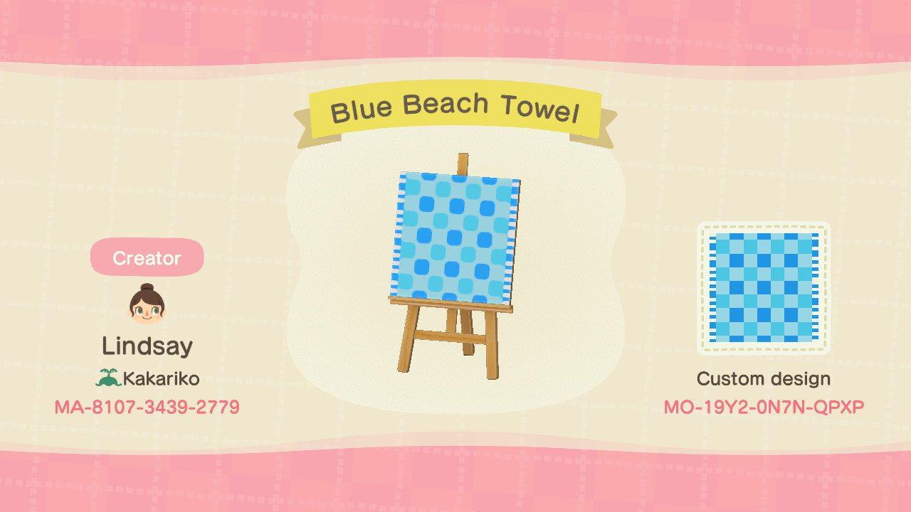 Animal Crossing Design Code: MO-19Y2-0N7N-QPXP Blue Beach Towel