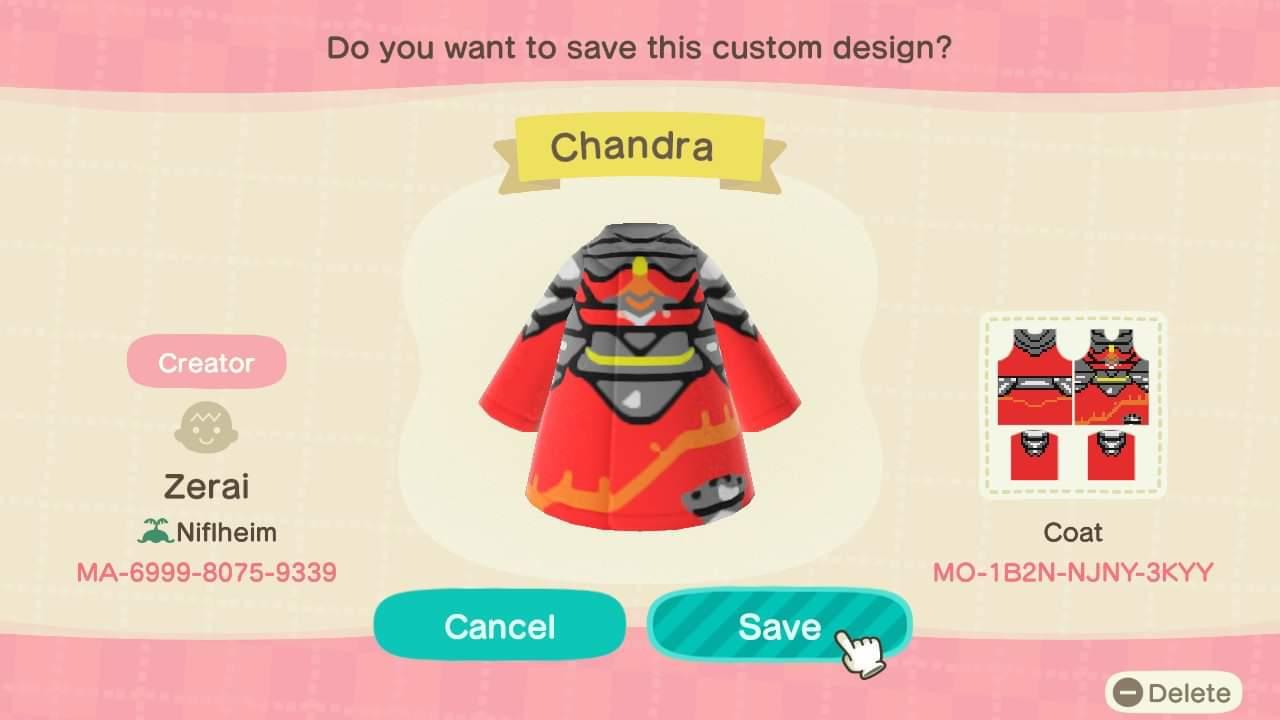 Animal Crossing Design Code: MO-1B2N-NJNY-3KYY MTG Chandra Nalaar
