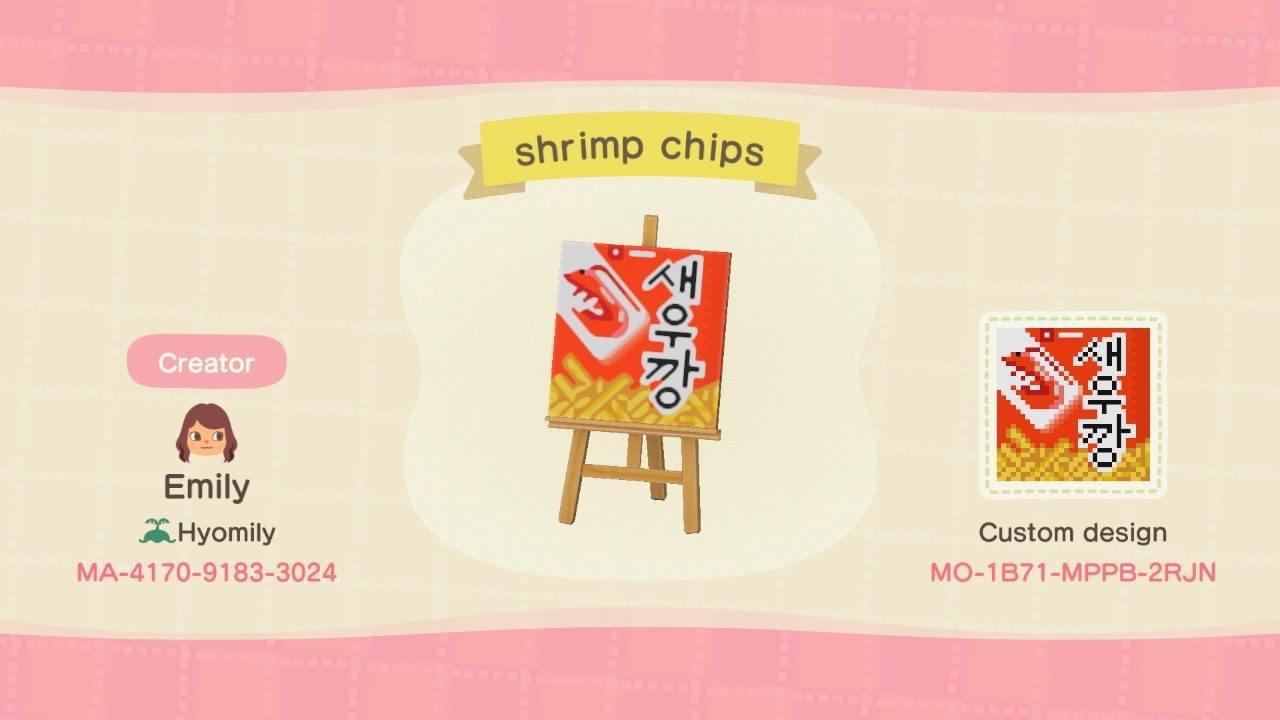 Animal Crossing Design Code: MO-1B71-MPPB-2RJN Shrimp chips