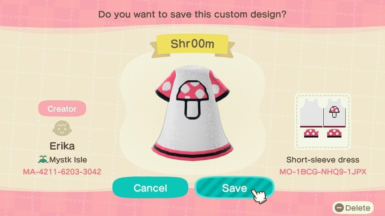 Animal Crossing Design Code: MO-1BCG-NHQ9-1JPX Shr00m