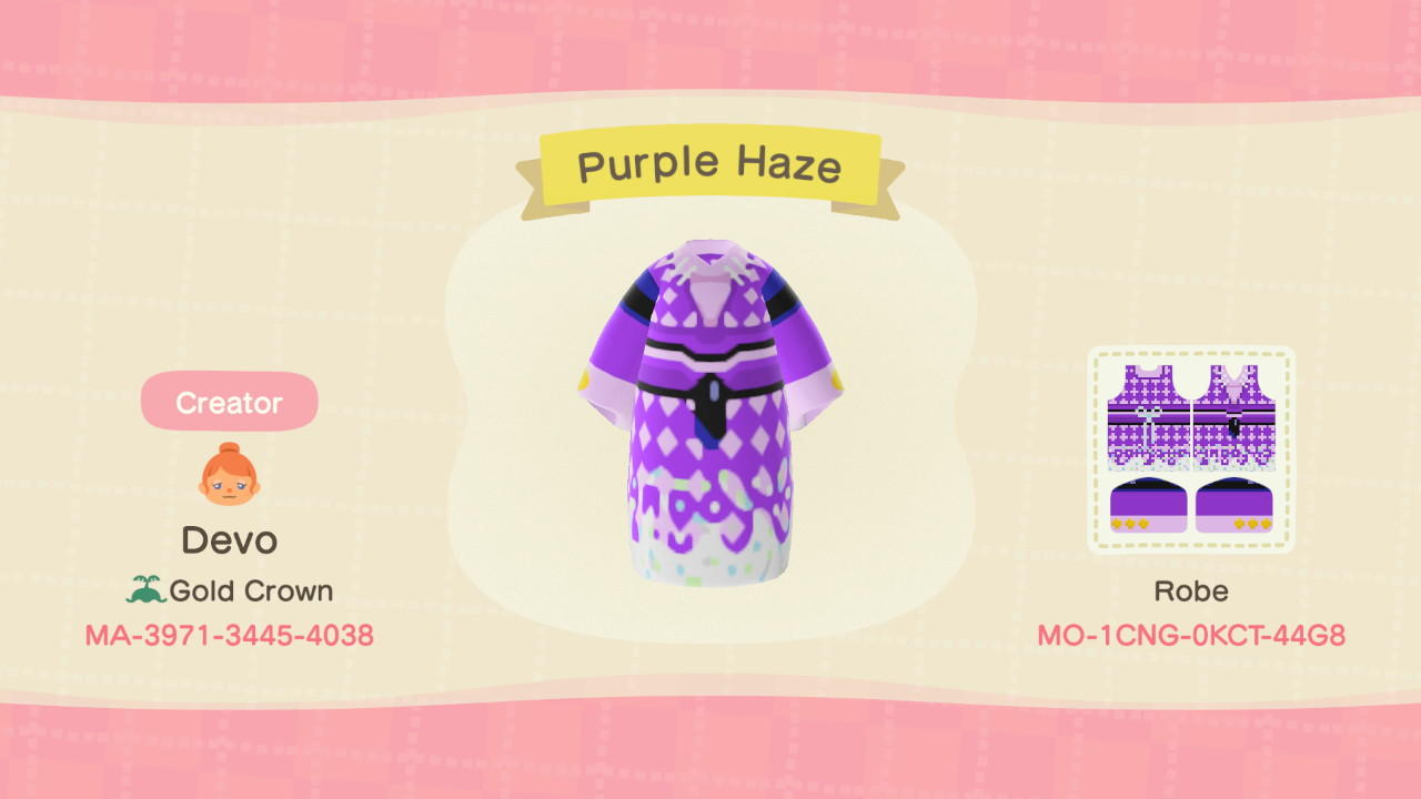 Animal Crossing Design Code: MO-1CNG-0KCT-44G8 Purple Haze