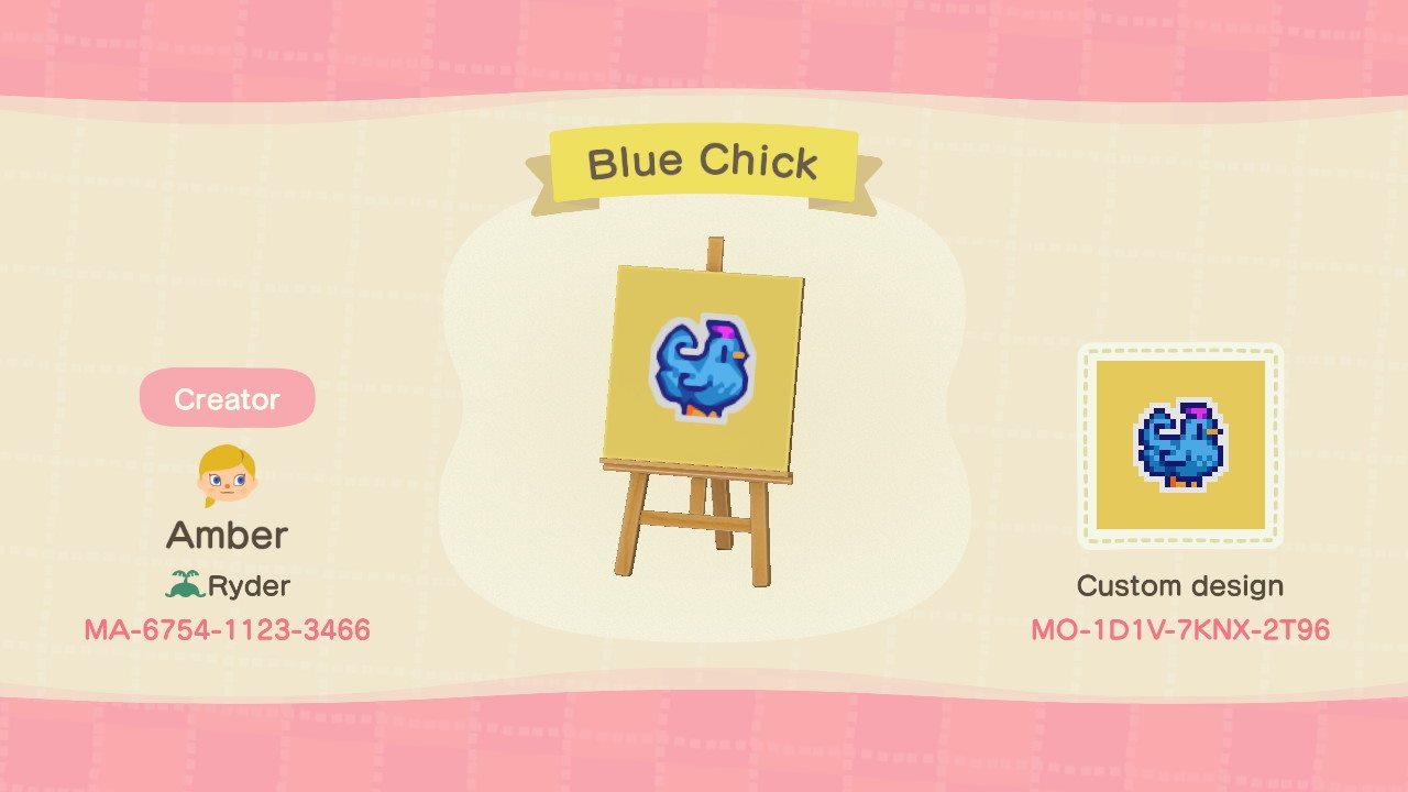 Animal Crossing Design Code: MO-1D1V-7KNX-2T96 Stardew Blue Chick