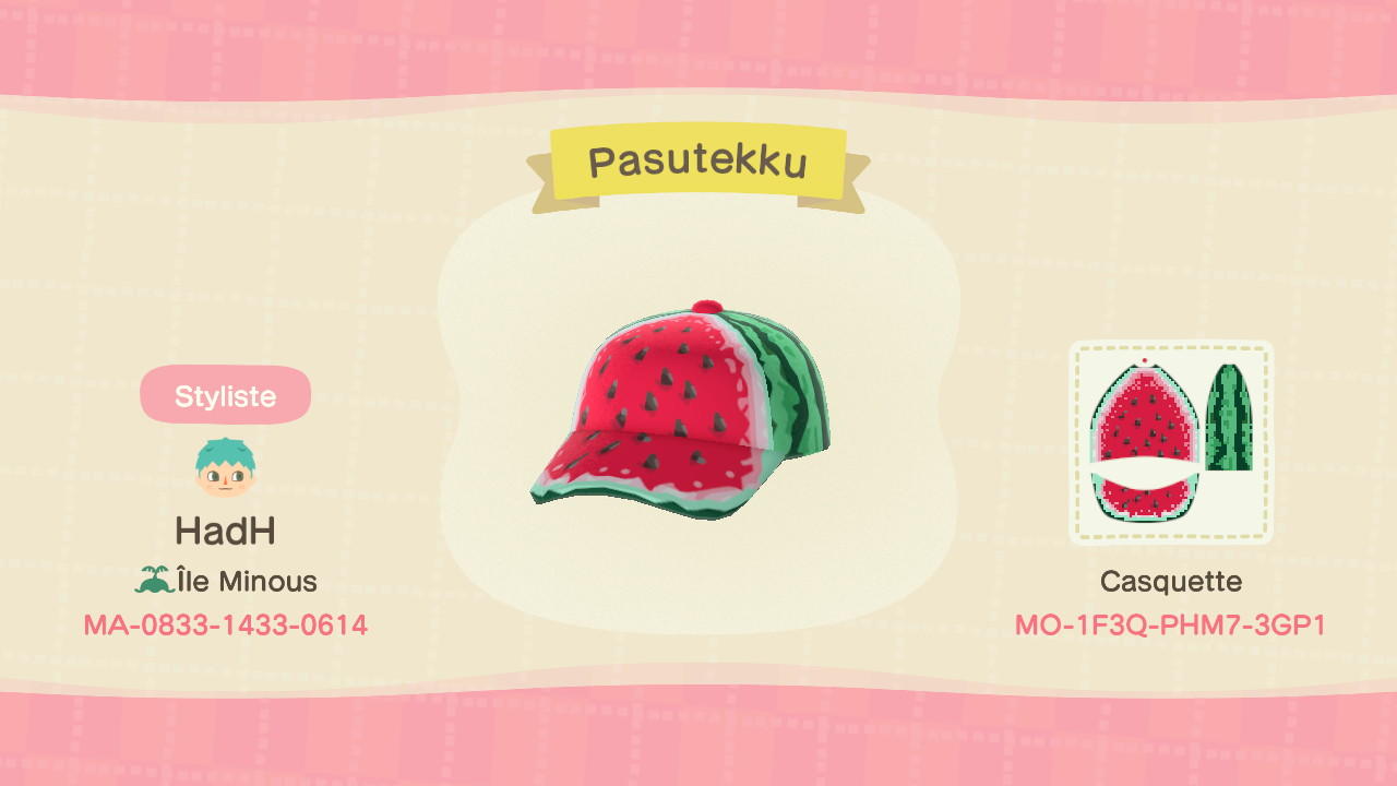 Animal Crossing Design Code: MO-1F3Q-PHM7-3GP1 Pasutekku