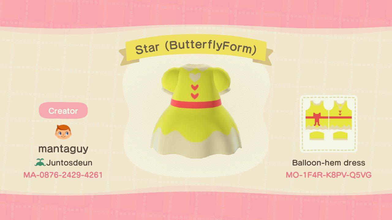 Animal Crossing Design Code: MO-1F4R-K8PV-Q5VG Star (ButterflyForm)