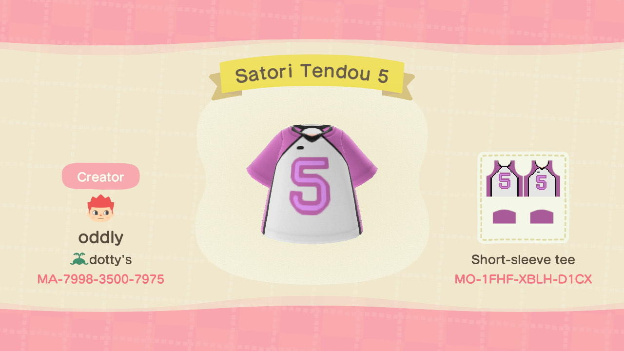 Animal Crossing Design Code: MO-1FHF-XBLH-D1CX Satori Tendou 5