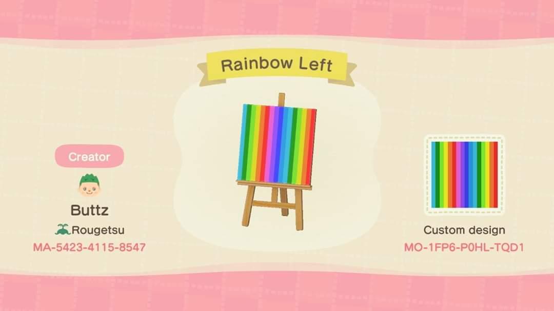 Animal Crossing Design Code: MO-1FP6-P0HL-TQD1 Rainbow Left