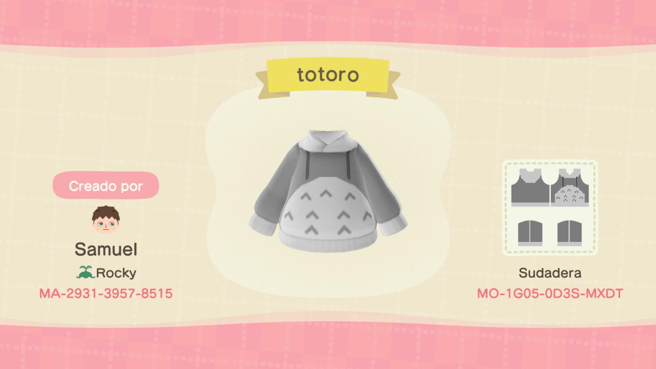 Animal Crossing Design Code: MO-1G05-0D3S-MXDT totoro