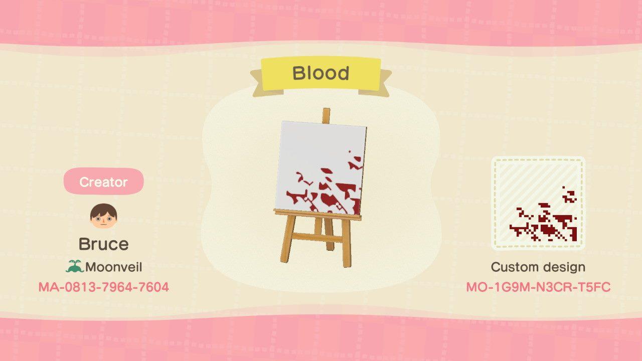 Animal Crossing Design Code: MO-1G9M-N3CR-T5FC Blood