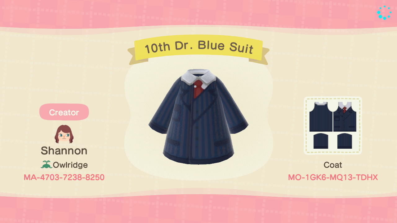 Animal Crossing Design Code: MO-1GK6-MQ13-TDHX Dr. Who 10th Doctor