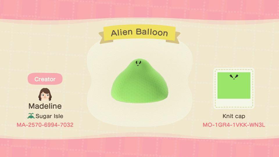 Animal Crossing Design Code: MO-1GR4-1VKK-WN3L Alien Balloon