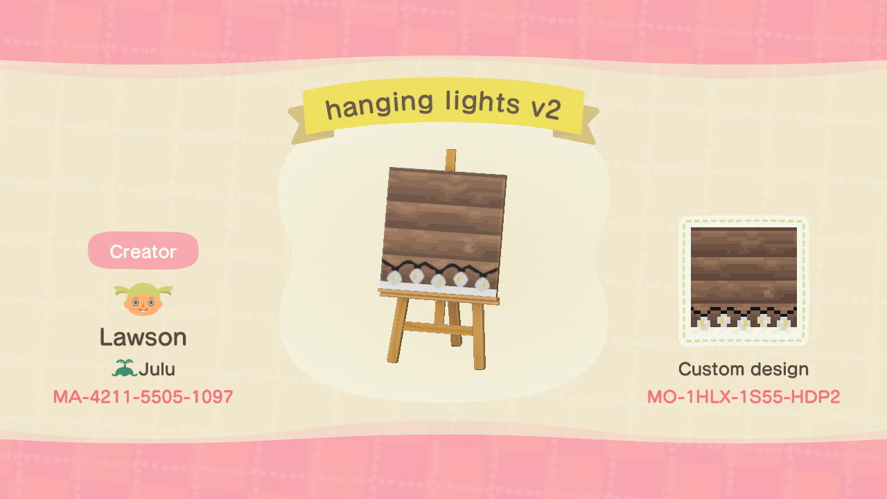 Animal Crossing Design Code: MO-1HLX-1S55-HDP2 hanging lights v2
