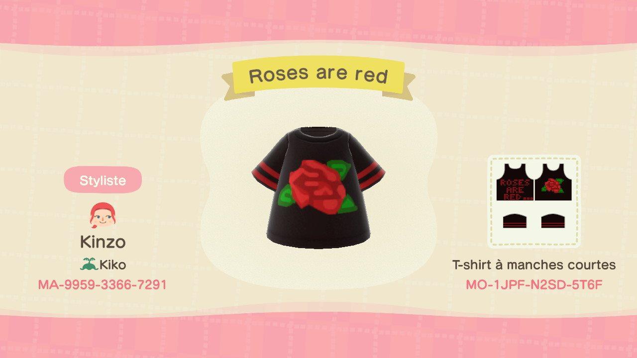 Animal Crossing Design Code: MO-1JPF-N2SD-5T6F Roses are red