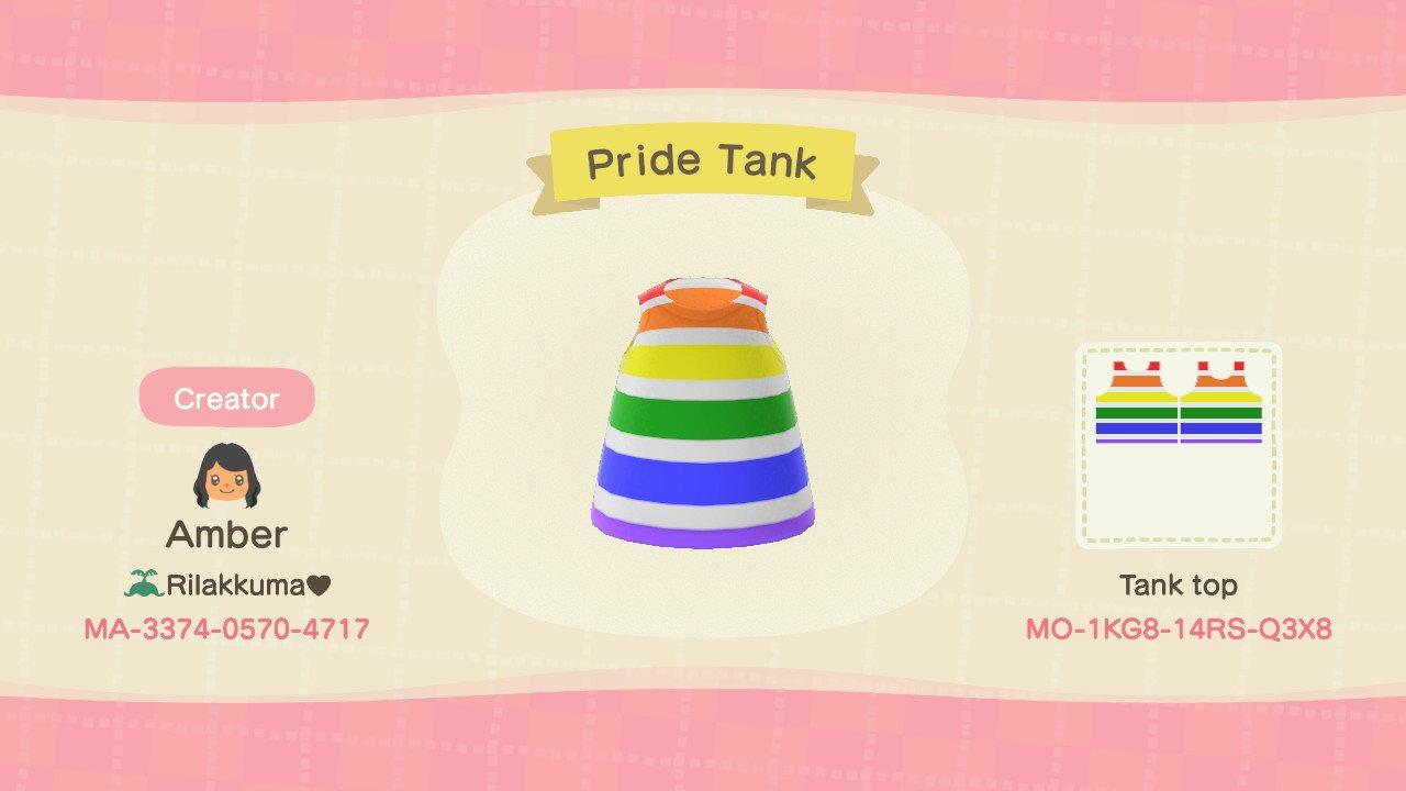 Animal Crossing Design Code: MO-1KG8-14RS-Q3X8 Pride Tank