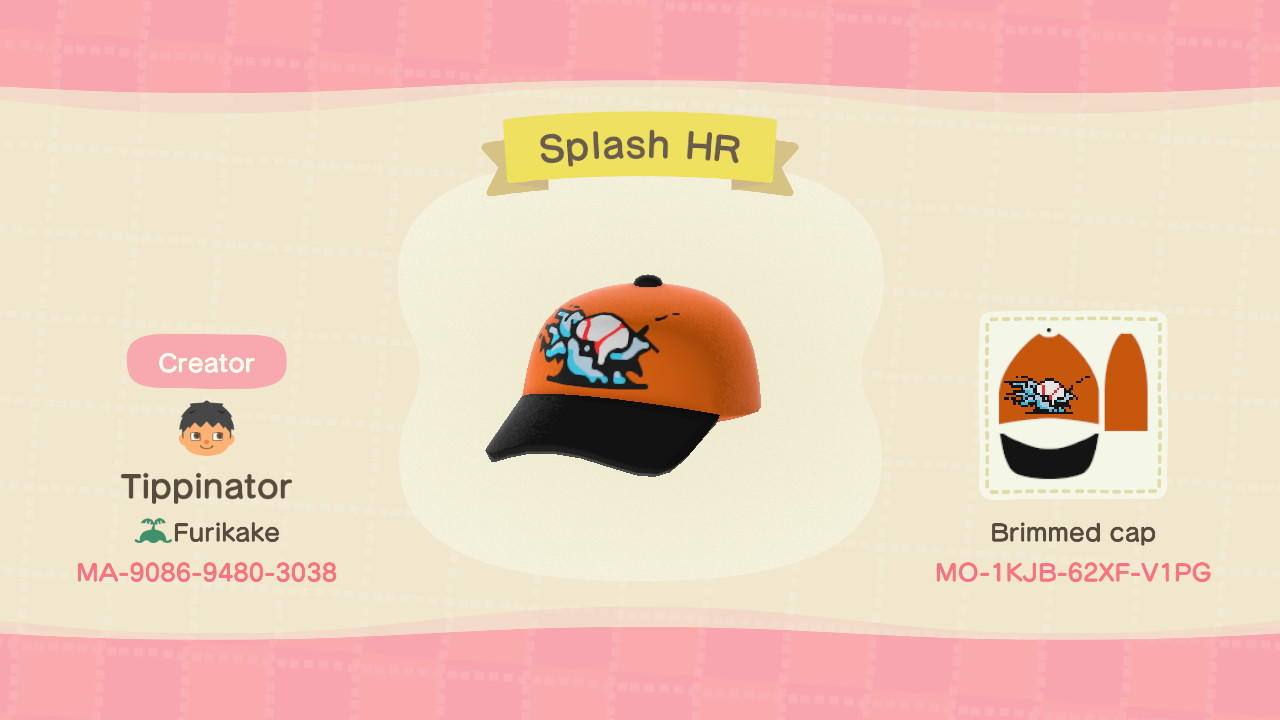 Animal Crossing Design Code: MO-1KJB-62XF-V1PG Splash HR SF GIANTS