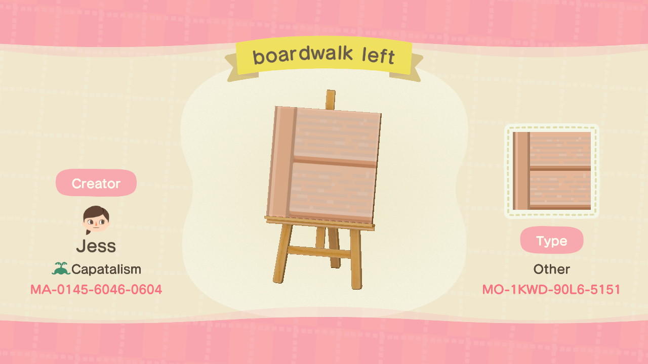 Animal Crossing Design Code: MO-1KWD-90L6-5151 boardwalk left