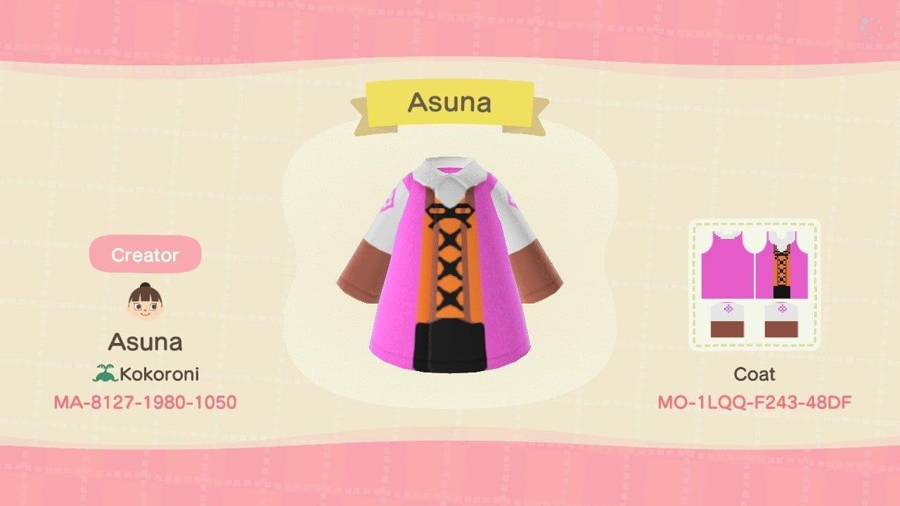 Animal Crossing Design Code: MO-1LQQ-F243-48DF Asuna