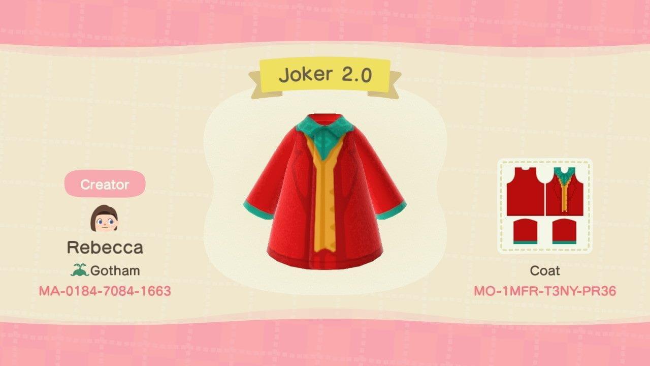 Animal Crossing Design Code: MO-1MFR-T3NY-PR36 Joker(2019)