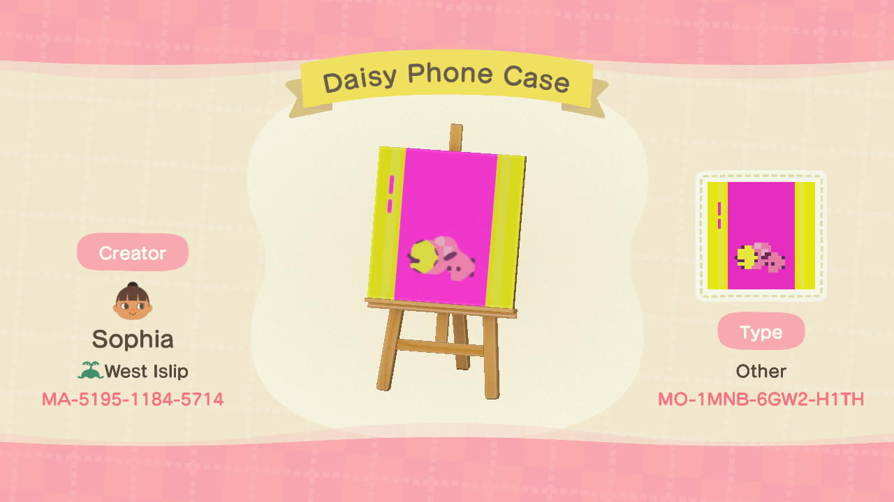 Animal Crossing Design Code: MO-1MNB-6GW2-H1TH Daisy Phone Case