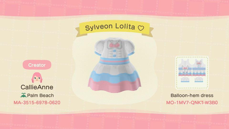 Animal Crossing Design Code: MO-1MV7-QNKT-W3B0 Sylveon Lolita