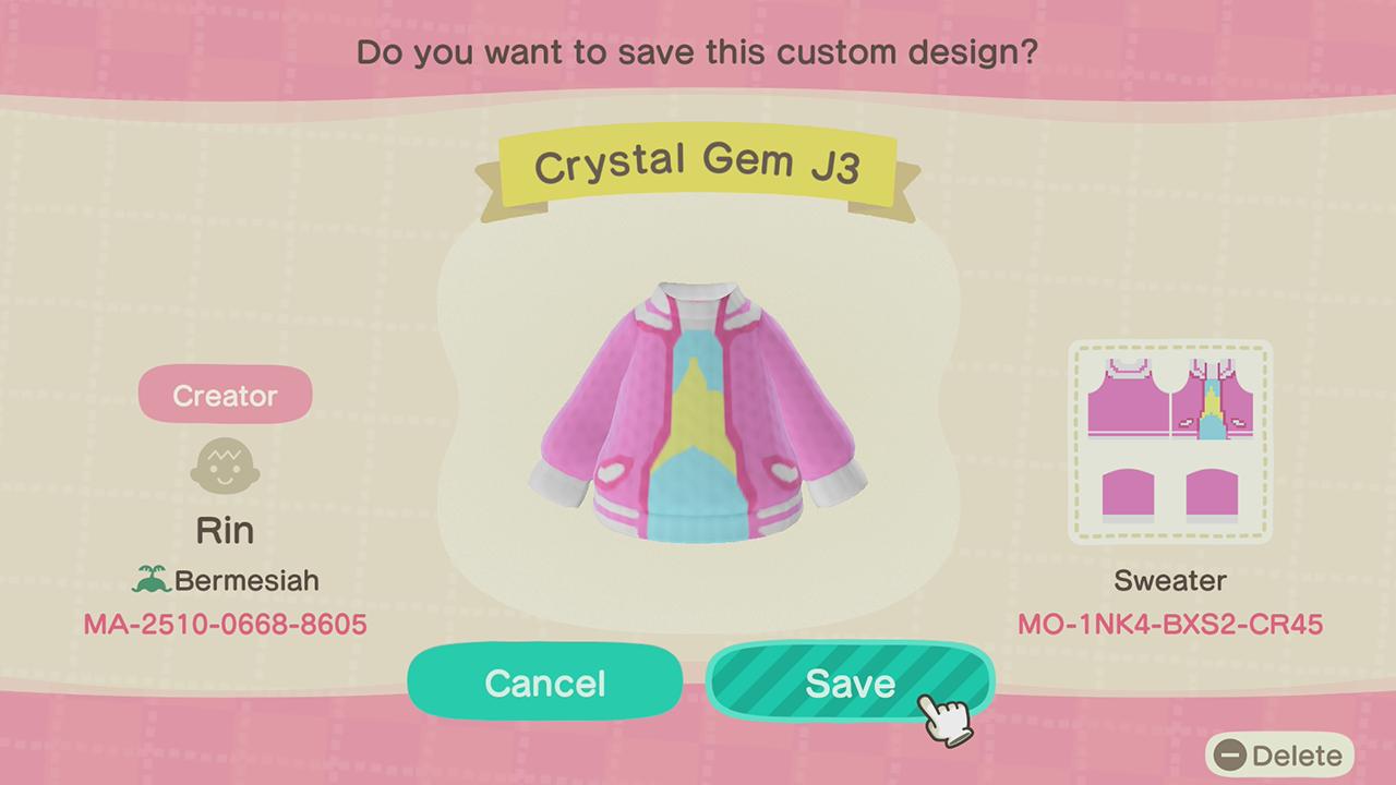 Animal Crossing Design Code: MO-1NK4-BXS2-CR45 Steven Universe Mov