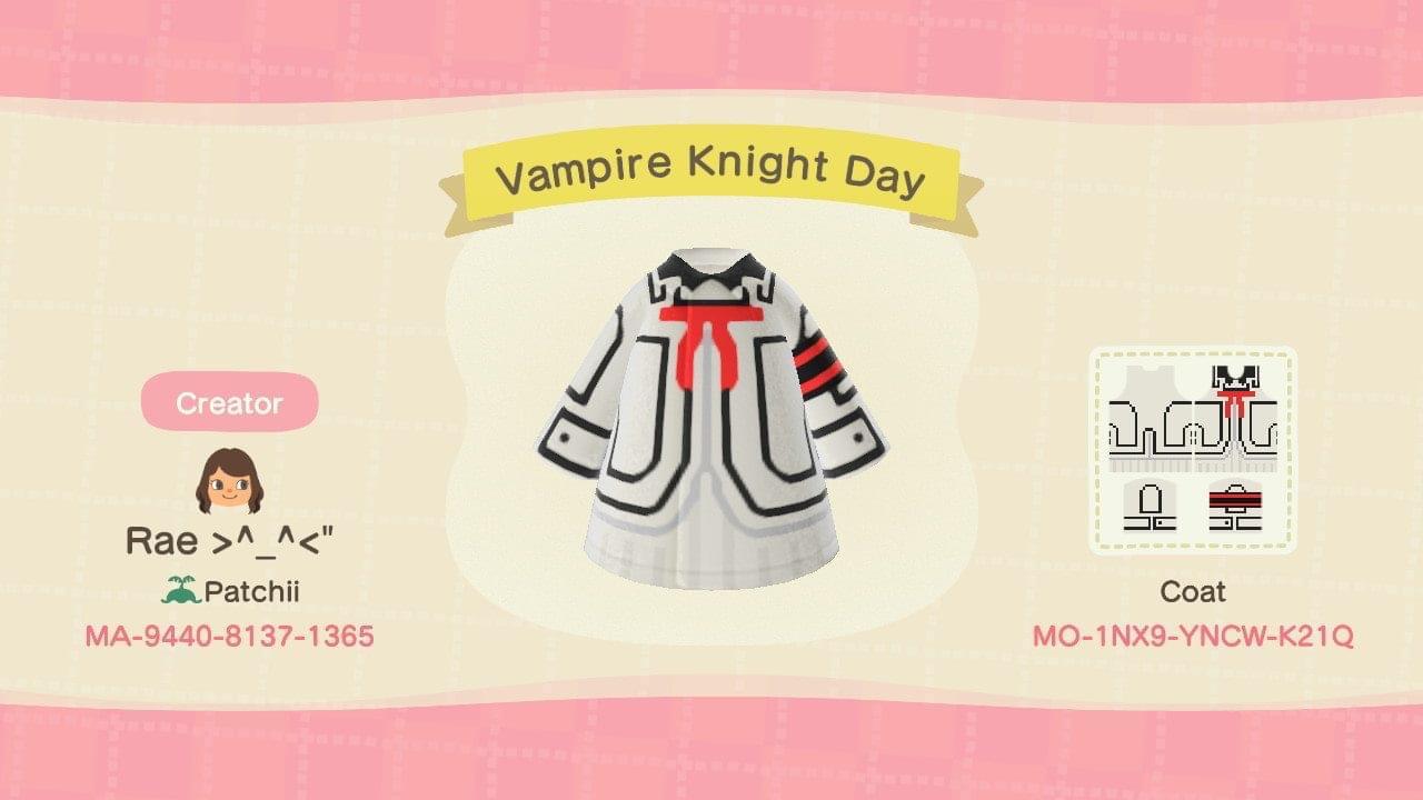 Animal Crossing Design Code: MO-1NX9-YNCW-K21Q Vampire Knight Day