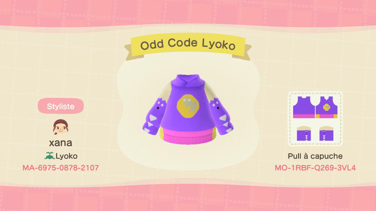 Animal Crossing Design Code: MO-1RBF-Q269-3VL4 Odd Code Lyoko