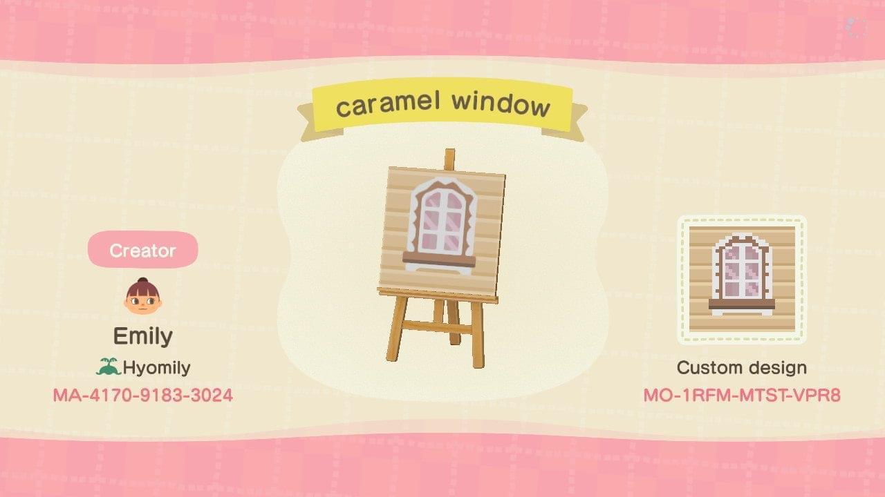 Animal Crossing Design Code: MO-1RFM-MTST-VPR8 Caramel window