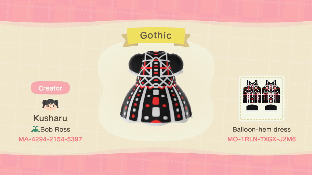 Animal Crossing Design Code: MO-1RLN-TXGX-J2M6 Gothic